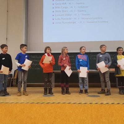 Siegerehrung der Drittklässler