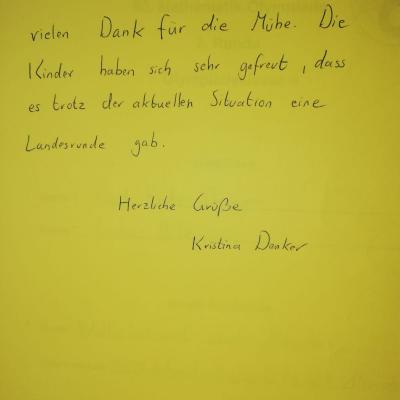 Begleitschreiben - Vielen Dank!