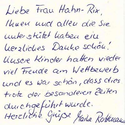 Begleitschreiben - Vielen Dank!