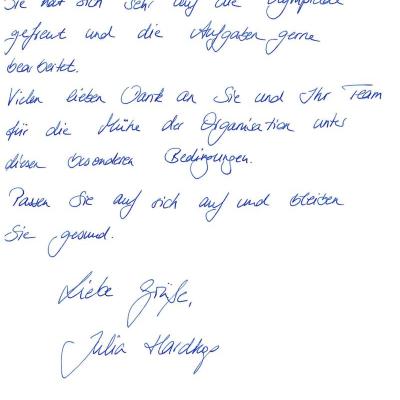 Begleitschreiben - Vielen Dank!