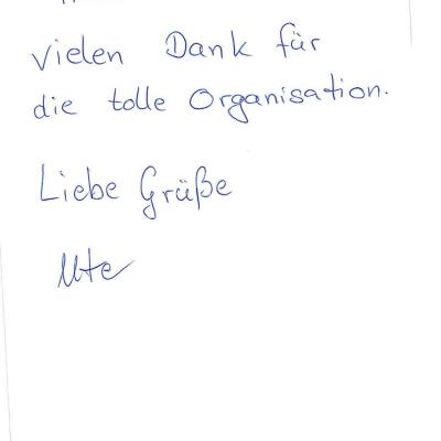 Begleitschreiben - Vielen Dank!